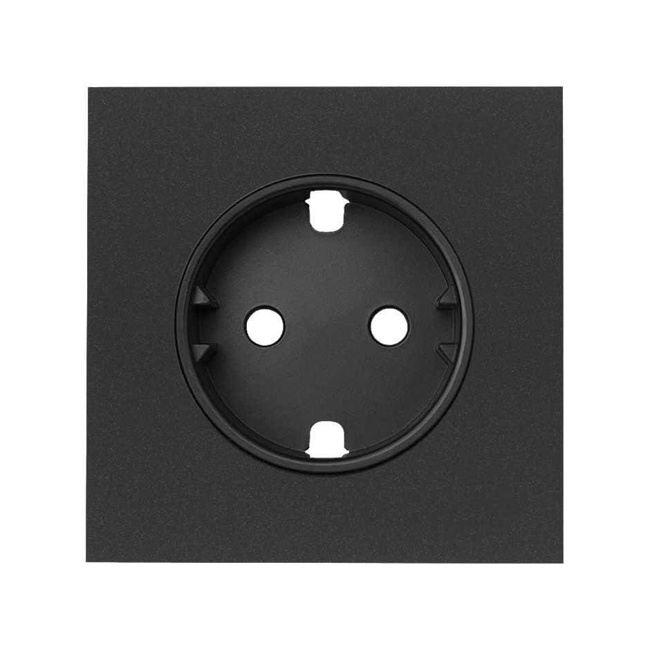 SIMON - Tapa SIMON 100 para base enchufe schuko negro mate
