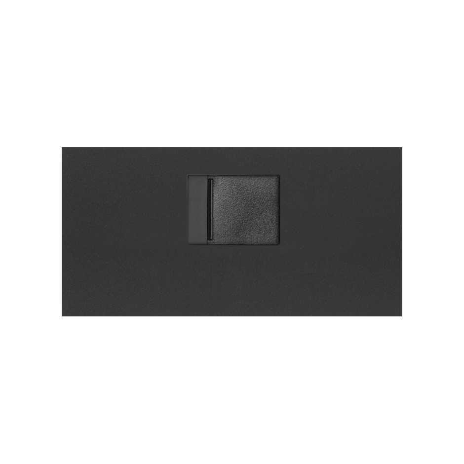 SIMON - Tapa V&D plana CG SIMON 100 para 1 ventana RJ45 negro mate