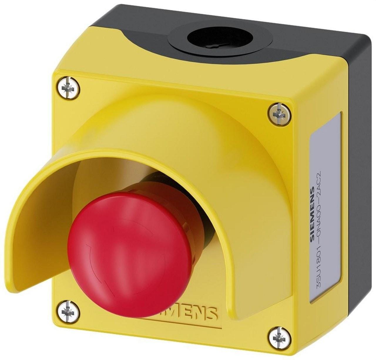 SIEMENS - Caja plástico amarillo 1 punto mando cuello protección