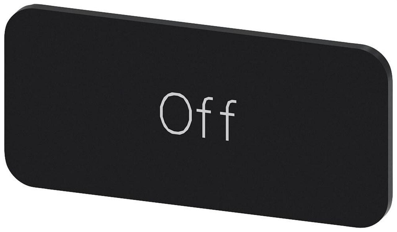 SIEMENS - Plaquita 12,5x27mm negro letras blanco inscripción OFF