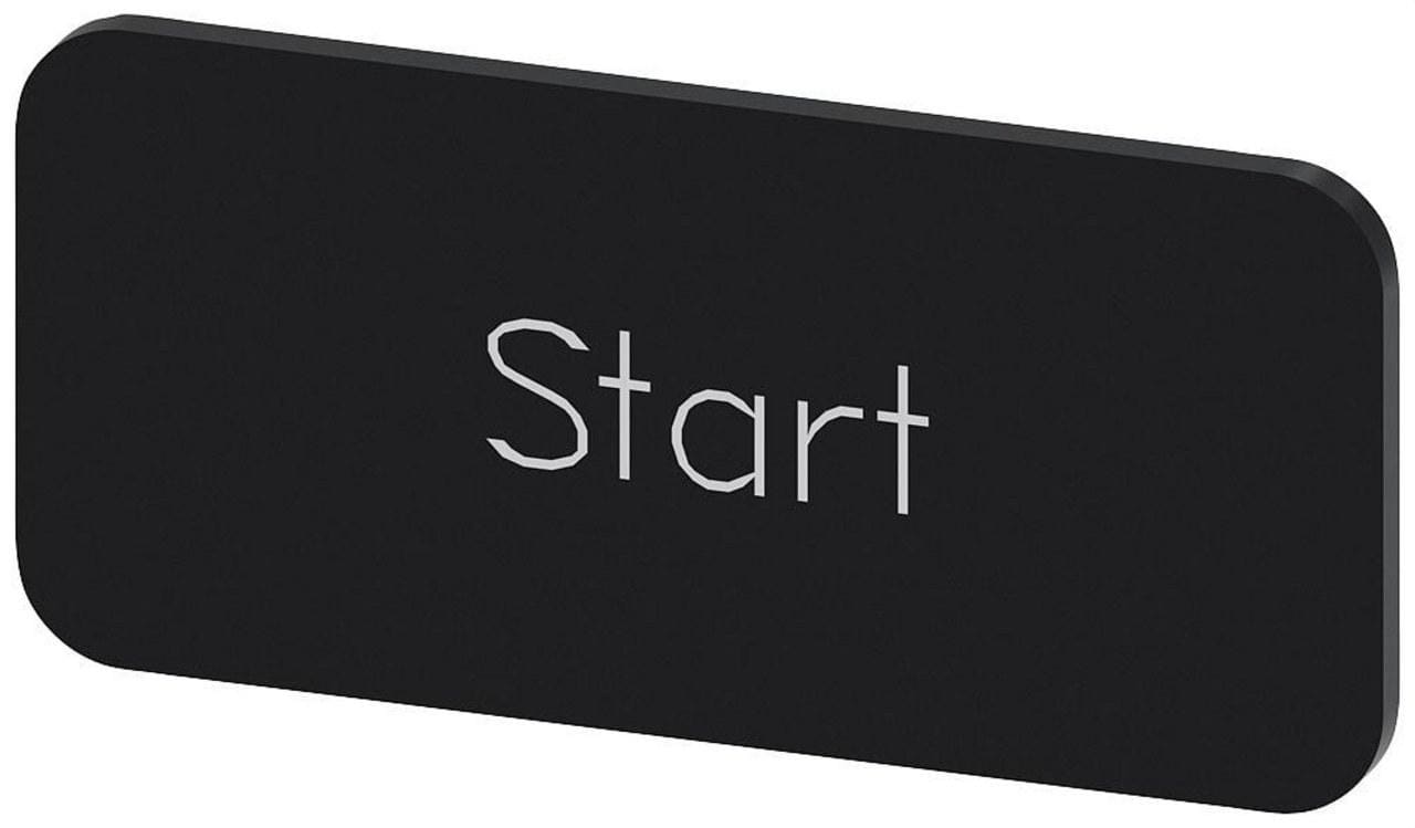 SIEMENS - Plaquita 12,5x27mm negro letras blanco inscripción START