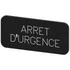SIEMENS - Plaquita 12,5x27m negro inscripción ARRET D'URGENCE