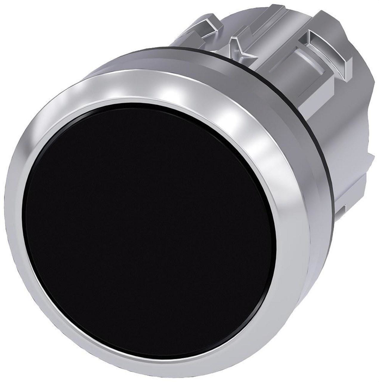 SIEMENS - Pulsador metálico brillante negro botón rasante momentáneo