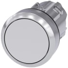 SIEMENS - Pulsador metálico brillante blanco botón rasante momentáneo