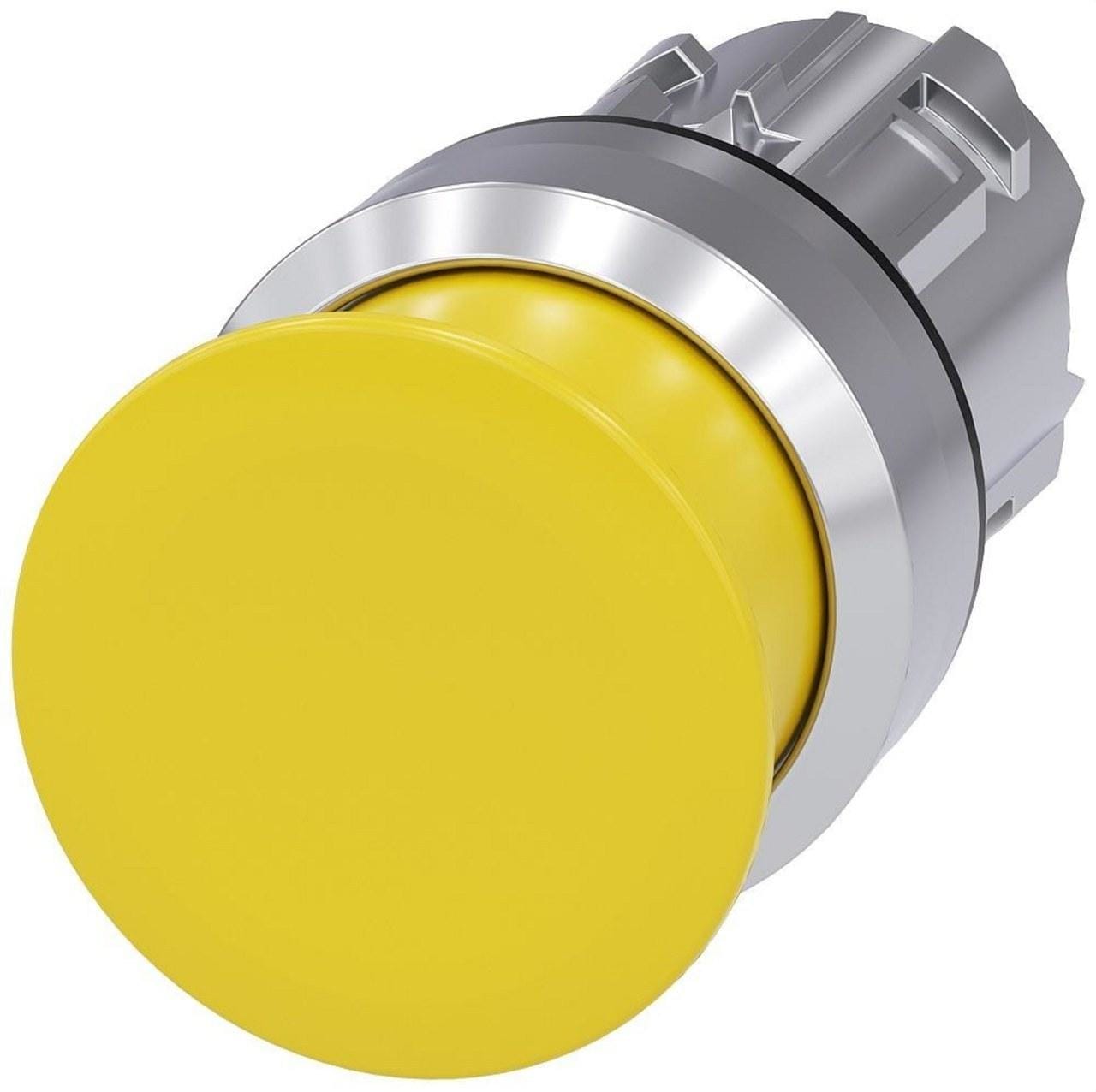 SIEMENS - Pulsador seta metálico brillante amarillo 30mm momentáneo