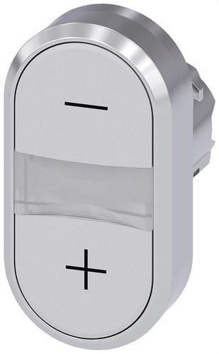 SIEMENS - Pulsador doble metálico brillante blanco - blanco + botón rasante