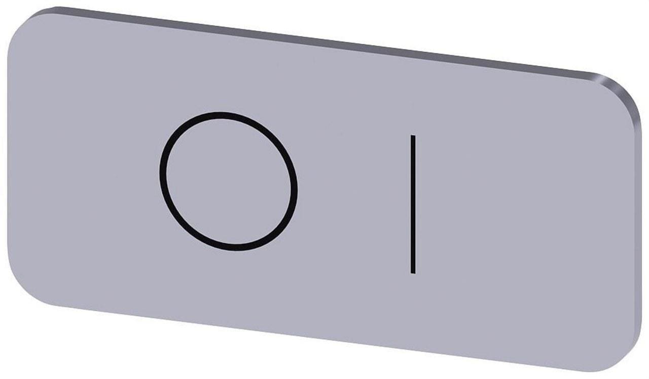 SIEMENS - Plaquita 12,5x27mm plata letras negro símbolo O unipolar