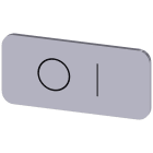 SIEMENS - Plaquita 12,5x27mm plata letras negro símbolo O unipolar