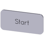 SIEMENS - Plaquita 12,5x27mm plata letras negro inscripción START