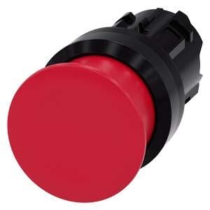 SIEMENS - Pulsador seta 22mm redondo plástico rojo 30mm momentáneo