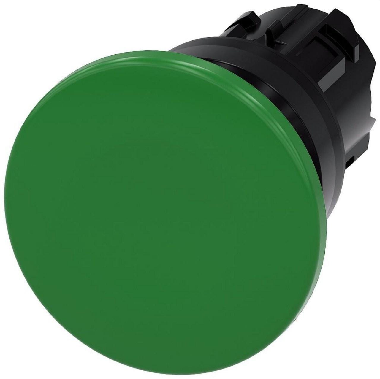 SIEMENS - Pulsador seta 22mm redondo plástico verde 40mm momentáneo