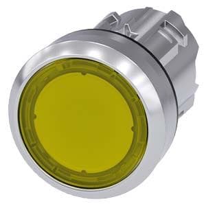 SIEMENS - Pulsador 22mm redondo metálico brillante amarillo botón rasante