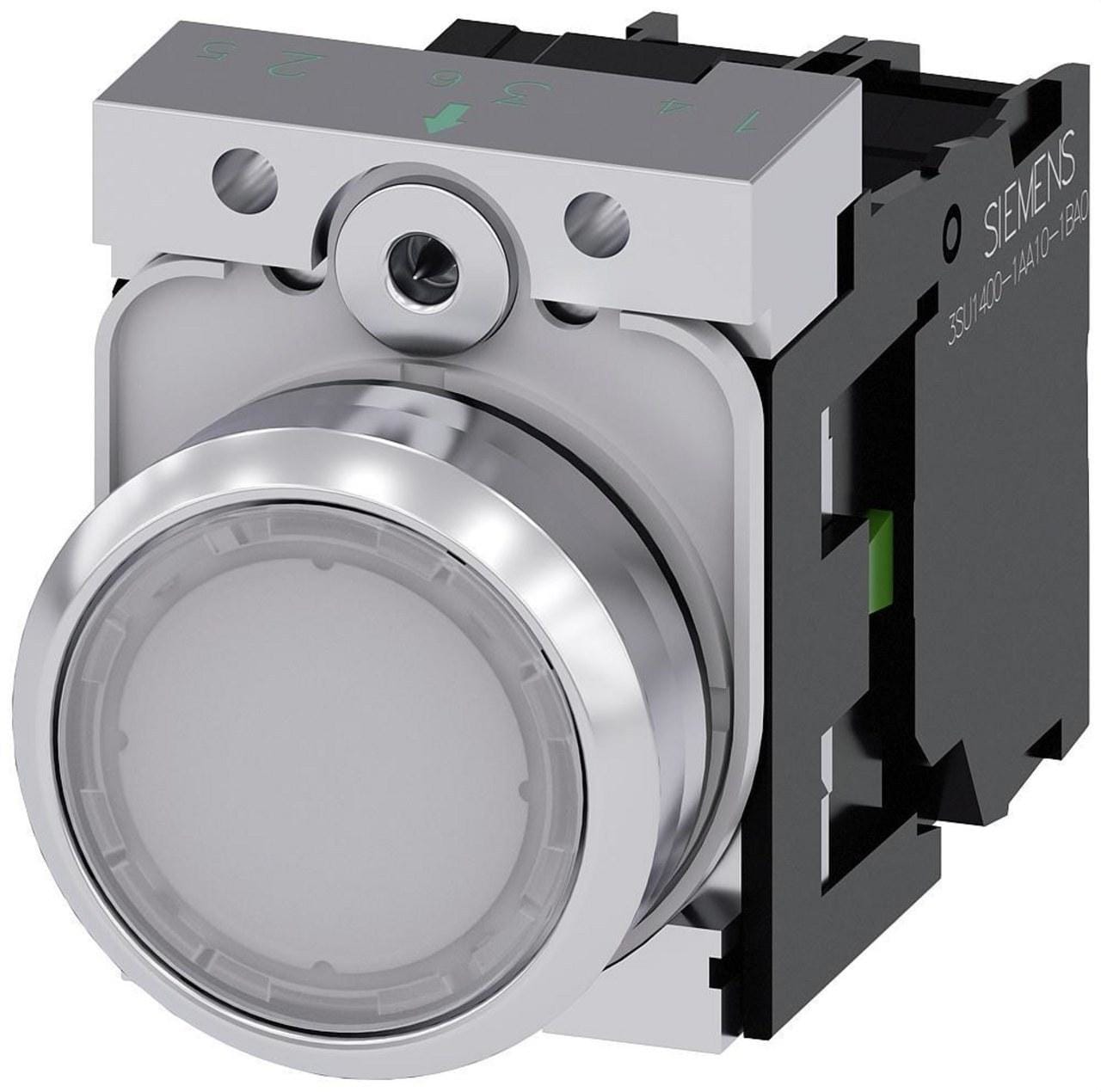SIEMENS - Pulsador blanco momentáneo soporte 1NA led 110V tornillo