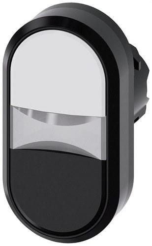 SIEMENS - Pulsador doble redondo plástico blanco negro botón rasante