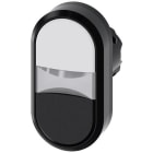 SIEMENS - Pulsador doble redondo plástico blanco negro botón rasante