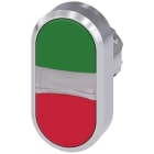SIEMENS - Pulsador doble redondo metálico brillante verde rojo botón rasante
