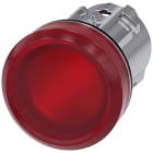 SIEMENS - Lámpara señalización redondo metálico brillante rojo lente GLATT