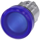 SIEMENS - Lámpara señalización redondo metálico brillante azul lente GLATT