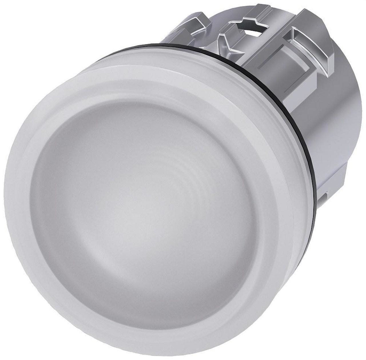 SIEMENS - Lámpara señalización redondo metálico brillante blanco lente GLATT