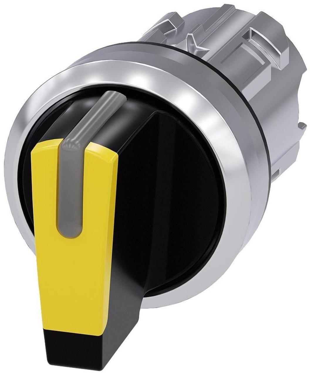 SIEMENS - Selector luminoso amarillo manecilla corta I-O-II momentáneo
