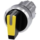 SIEMENS - Selector luminoso amarillo manecilla corta I-O-II momentáneo