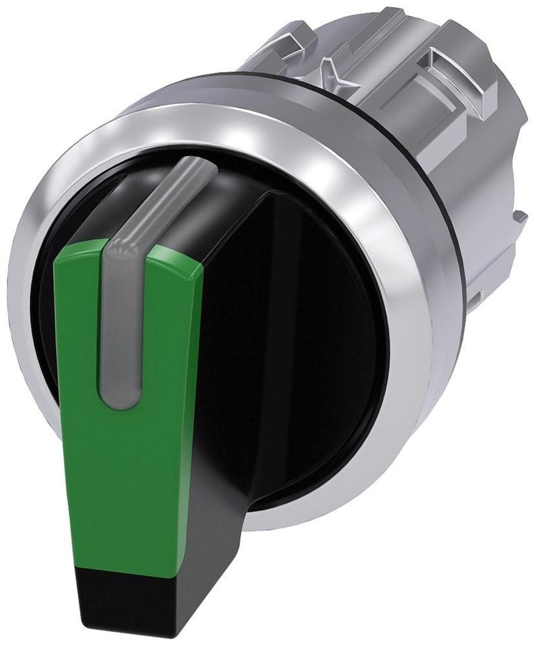 SIEMENS - Selector luminoso verde manecilla corta I-O-II momentáneo