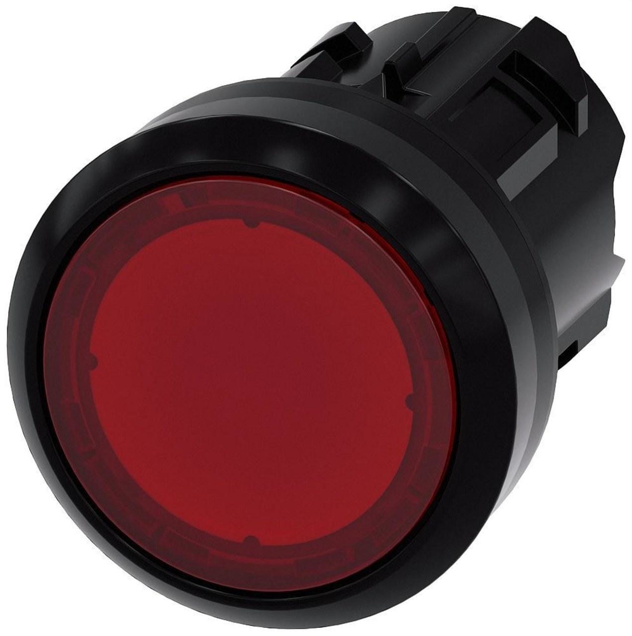SIEMENS - Pulsador luminoso lámpara señalización redondo rojo botón rasante