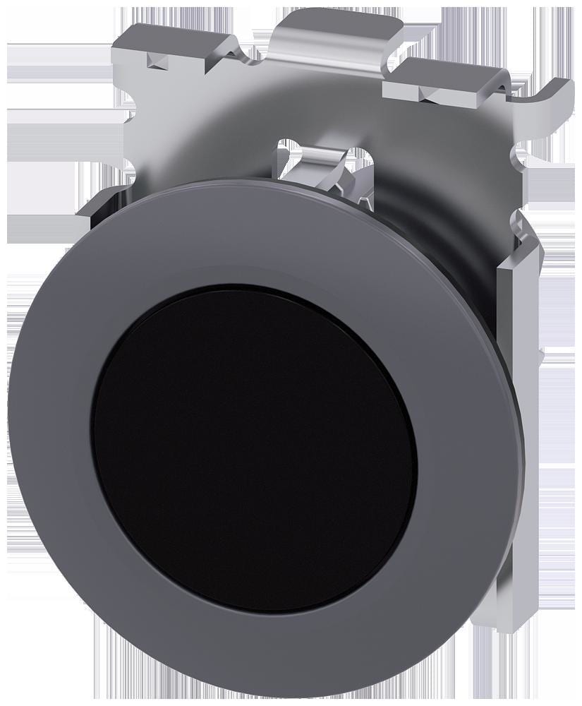 SIEMENS - Pulsador 22mm negro anillo frontal montaje plano sostenido