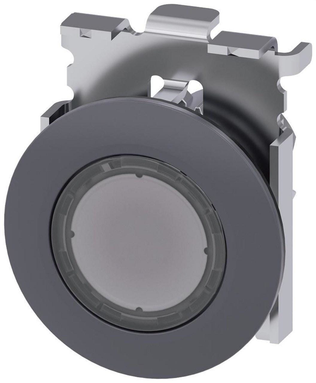 SIEMENS - Pulsador 30mm redondo metálico mate transparente anillo frontal momentáneo