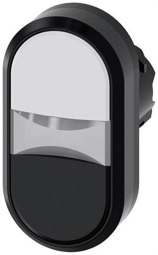SIEMENS - Pulsador doble luminoso redondo blanco negro botón rasante