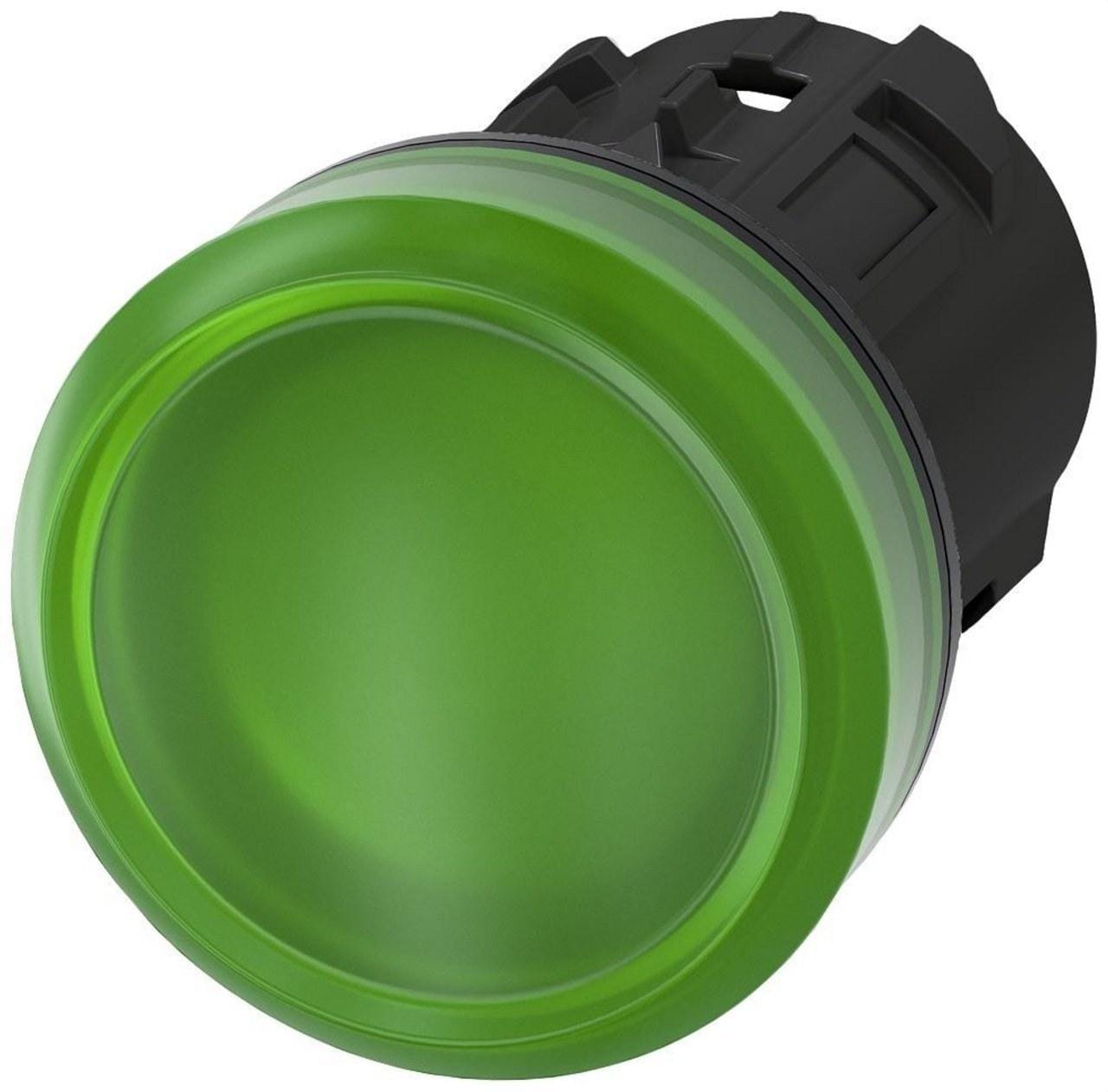 SIEMENS - Lámpara señalización redondo verde lente GLATT