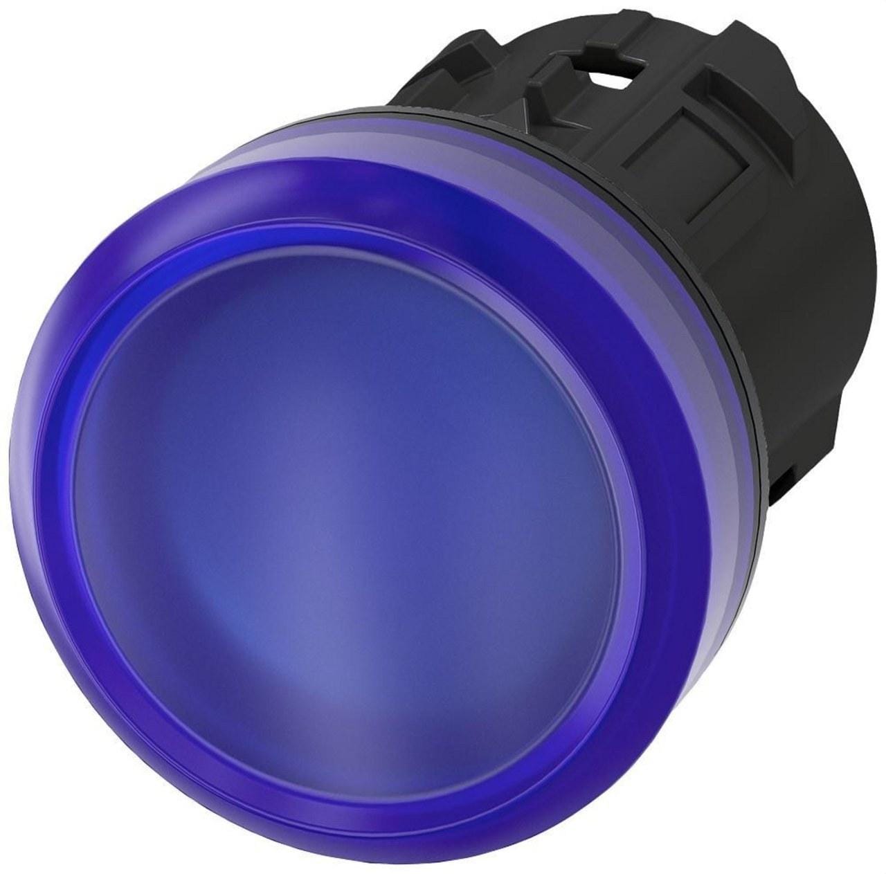 SIEMENS - Lámpara señalización redondo azul lente GLATT