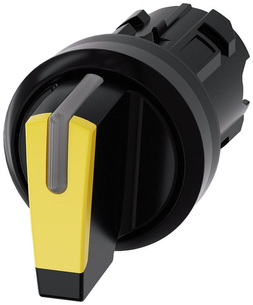 SIEMENS - Selector redondo amarillo manecilla corta I-O-II sostenido