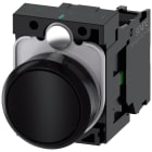 SIEMENS - Pulsador redondo plástico negro botón rasante 1NA tornillo