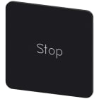 SIEMENS - Plaquita 27x27mm negro letras blanco inscripción STOP