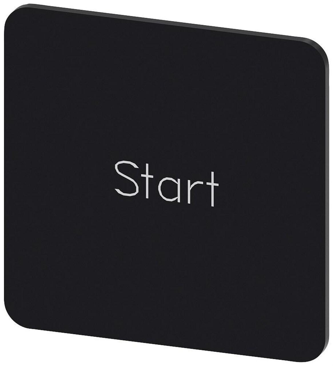 SIEMENS - Plaquita 27x27mm negro letras blanco inscripción START