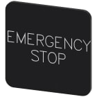 SIEMENS - Plaquita caja 22x22mm negro inscripción EMERGENCY STOP