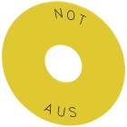 SIEMENS - Placa fondo para paro de emergencia amarillo con inscripción NOT-AUS