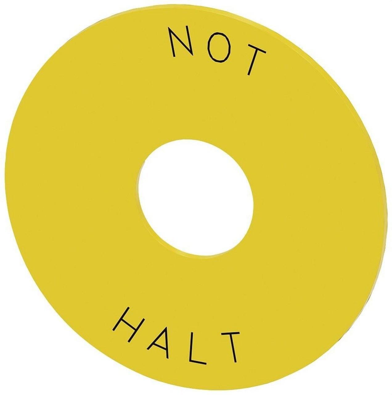 SIEMENS - Placa fondo para paro de emergencia amarillo con inscripción NOT-HALT