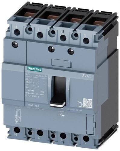 SIEMENS - Interruptor FRAME 160 70kA 4 polos TM210 160A neutro tornillo