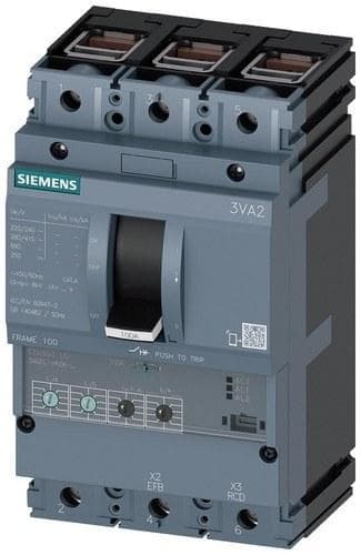 SIEMENS - Interruptor tamaño 100 clase C 110kA 3 polos ETU350 40A borne