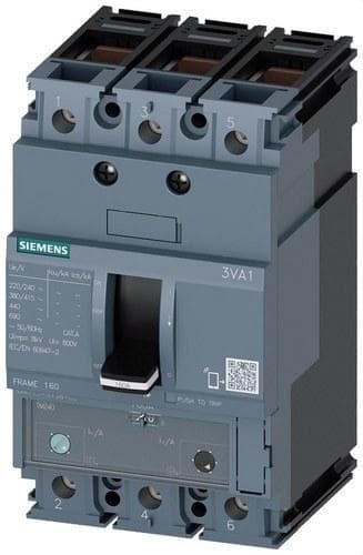 SIEMENS - Interruptor FRAME 160 25kA 3 polos TM240 160A borne