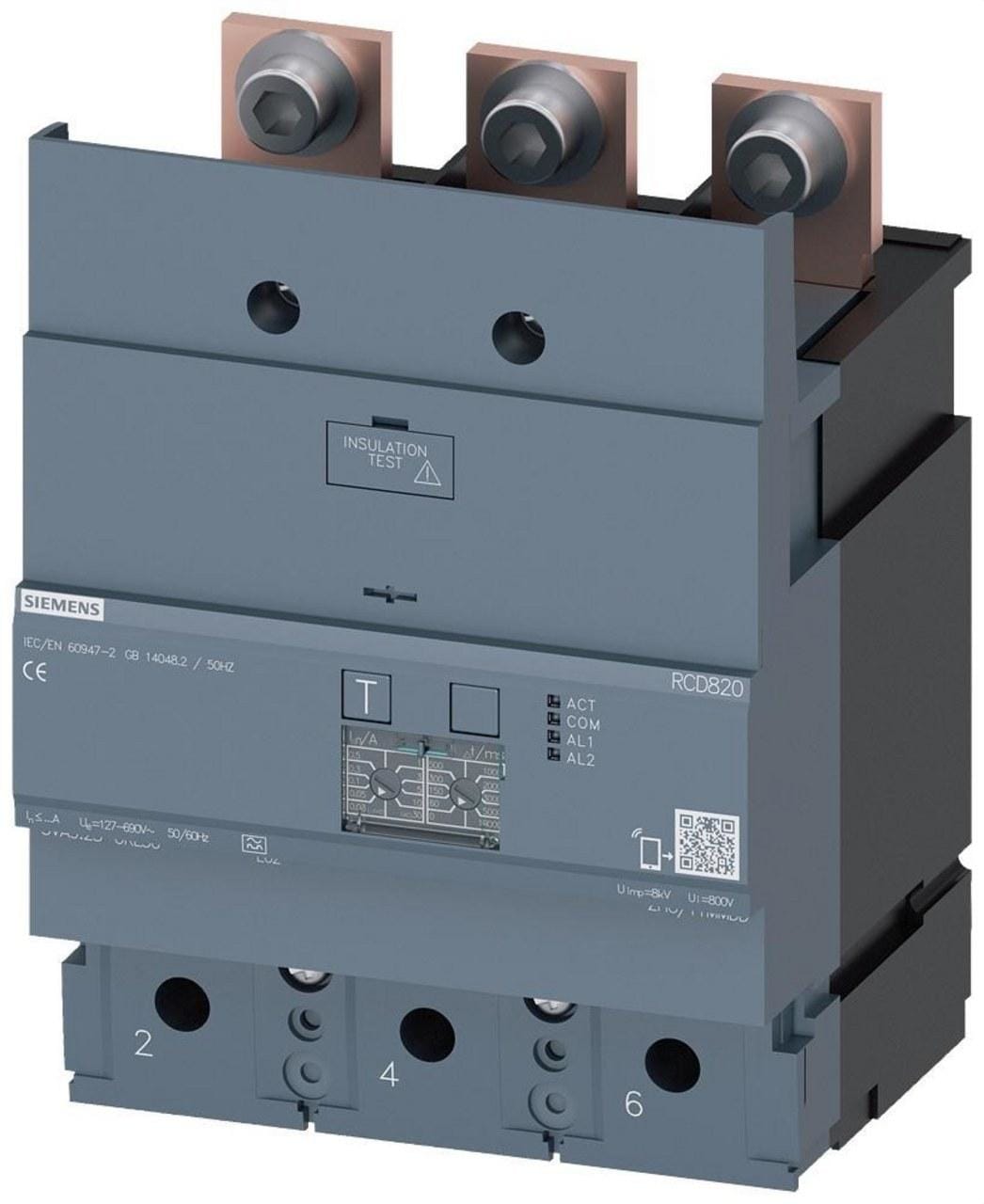 SIEMENS - Unidad protección diferencial RCD820 3 polos 400/690V