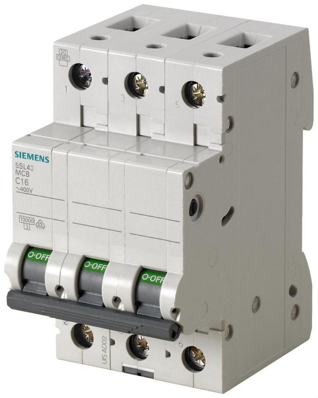 SIEMENS - Interruptor automático 5SL4 10kA curva-C 3 polos 63A 70mm