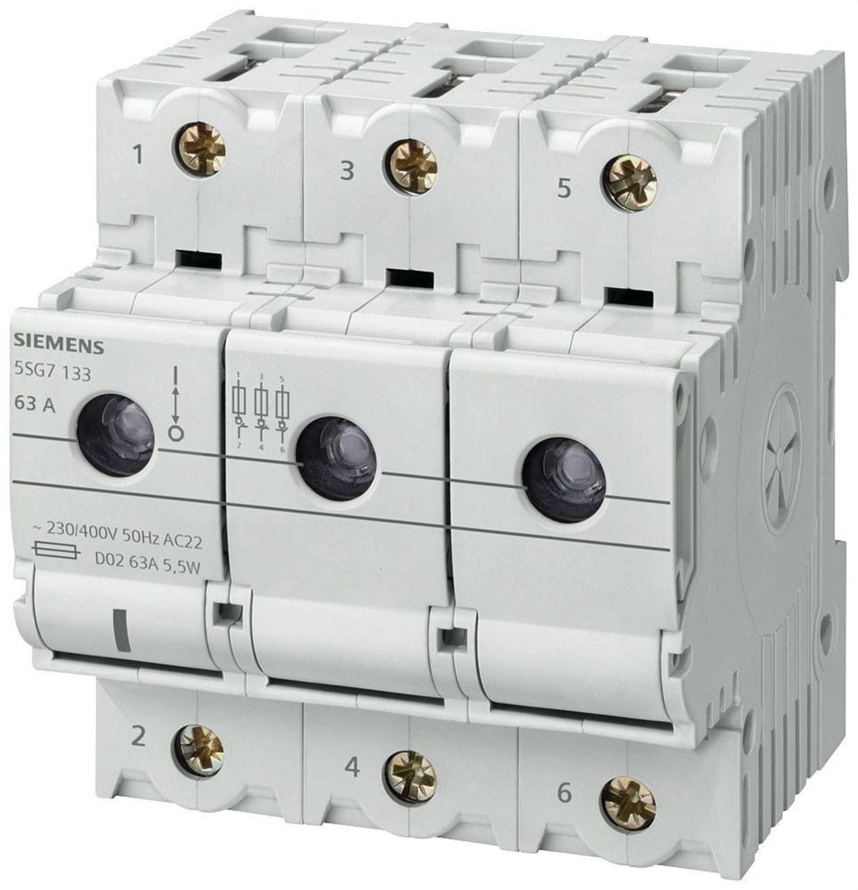 SIEMENS - Interruptor MINIZED-N D02 3 polos + neutro 63A