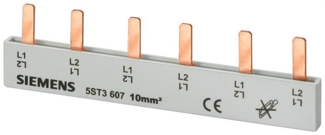 SIEMENS - Barra colector cobre con tapita final 18mm 2 filas