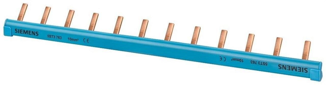 SIEMENS - Barra colector monofásico 1016 para 12 pías 1 polo + neutro azul