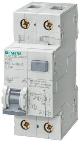 SIEMENS - Diferencial combinado 1 polo+neutro 6A 30mA/4500