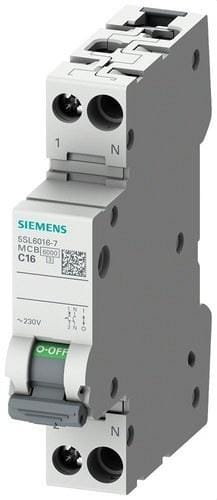 SIEMENS - Automático magnetotérmico 230V 6kA, 1+NP/1 C20