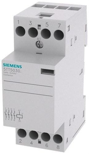 SIEMENS - Contactor de instalación 4 NA 230V AC 400V 25A con mando 230V AC 220V DC
